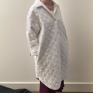 Waterworks White Quilted Linen coat size XL